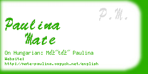paulina mate business card